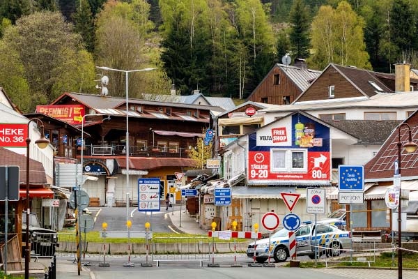 Deutsch-Tschechiche Grenze whrend der Coronakrise 2020 in Johanngeorgenstadt