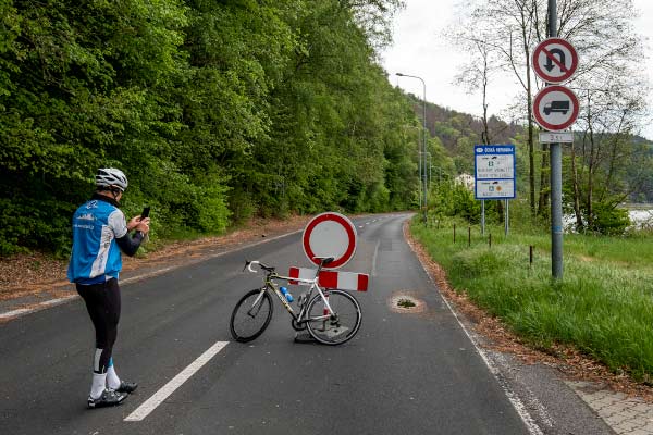 Grenzbergang whrend der Corona, Bad Schandau